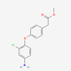 molecular formula C15H14ClNO3 B1329091 Methyl 2-[4-(4-amino-2-chlorophenoxy)phenyl]-acetate CAS No. 946729-80-2
