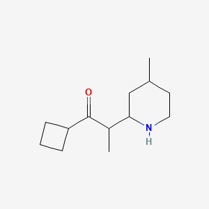 molecular formula C13H23NO B13290911 1-Cyclobutyl-2-(4-methylpiperidin-2-yl)propan-1-one 
