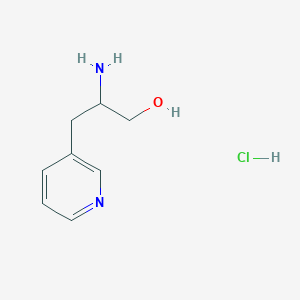 molecular formula C8H13ClN2O B13290932 2-Amino-3-(pyridin-3-yl)propan-1-ol hydrochloride 