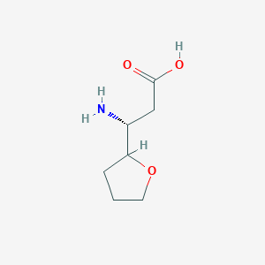 molecular formula C7H13NO3 B13290981 (3R)-3-Amino-3-(oxolan-2-yl)propanoic acid 