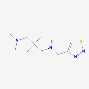 molecular formula C10H20N4S B13290985 [3-(Dimethylamino)-2,2-dimethylpropyl](1,2,3-thiadiazol-4-ylmethyl)amine 