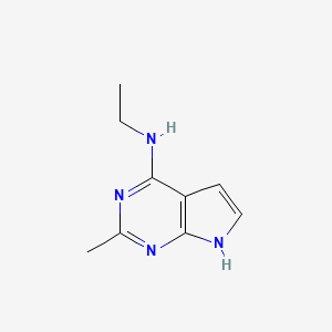 molecular formula C9H12N4 B13290993 N-Ethyl-2-methyl-7H-pyrrolo[2,3-D]pyrimidin-4-amine 