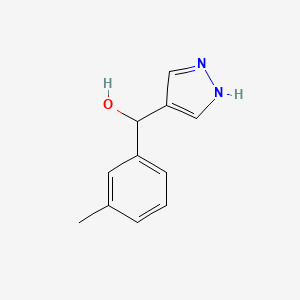 molecular formula C11H12N2O B13291015 (3-Methylphenyl)(1H-pyrazol-4-yl)methanol 