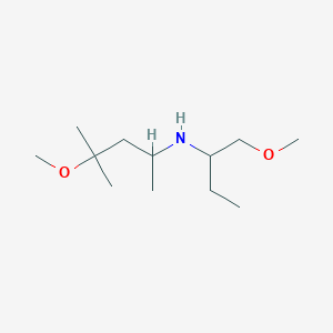 molecular formula C12H27NO2 B13291026 (4-Methoxy-4-methylpentan-2-yl)(1-methoxybutan-2-yl)amine 