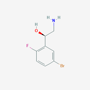 molecular formula C8H9BrFNO B13291051 (1R)-2-amino-1-(5-bromo-2-fluorophenyl)ethan-1-ol 