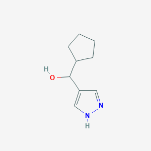 molecular formula C9H14N2O B13291068 Cyclopentyl(1H-pyrazol-4-yl)methanol 