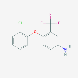molecular formula C14H11ClF3NO B1329107 4-(2-Chloro-5-methylphenoxy)-3-(trifluoromethyl)-phenylamine CAS No. 946740-54-1