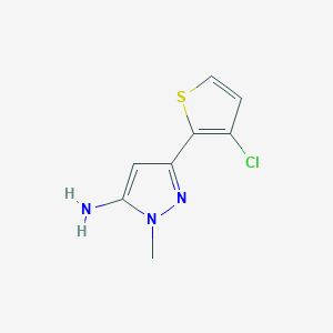 molecular formula C8H8ClN3S B13291088 3-(3-Chlorothiophen-2-yl)-1-methyl-1H-pyrazol-5-amine 