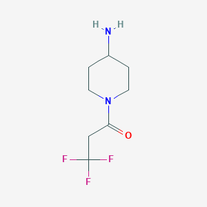 molecular formula C8H13F3N2O B13291091 1-(4-Aminopiperidin-1-yl)-3,3,3-trifluoropropan-1-one 