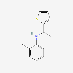 molecular formula C13H15NS B13291100 2-Methyl-N-[1-(thiophen-2-yl)ethyl]aniline 