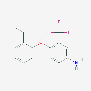 molecular formula C15H14F3NO B1329111 4-(2-Ethylphenoxy)-3-(trifluoromethyl)aniline CAS No. 946740-66-5