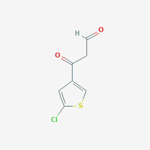 molecular formula C7H5ClO2S B13291129 3-(5-Chlorothiophen-3-yl)-3-oxopropanal 