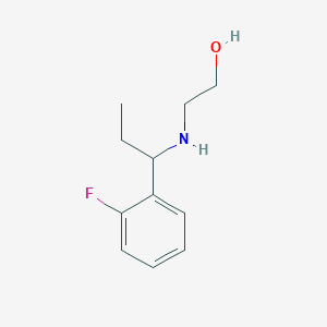 molecular formula C11H16FNO B13291130 2-{[1-(2-Fluorophenyl)propyl]amino}ethan-1-ol 
