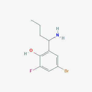 molecular formula C10H13BrFNO B13291131 2-(1-Aminobutyl)-4-bromo-6-fluorophenol 