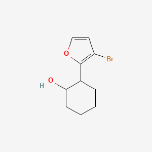 molecular formula C10H13BrO2 B13291137 2-(3-Bromofuran-2-yl)cyclohexan-1-ol 