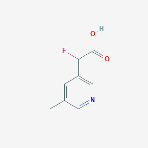 molecular formula C8H8FNO2 B13291140 2-Fluoro-2-(5-methylpyridin-3-yl)acetic acid 