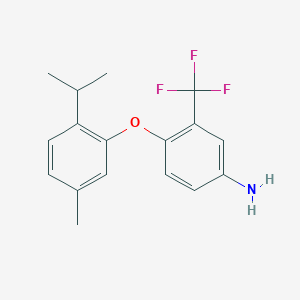molecular formula C17H18F3NO B1329115 4-(2-Isopropyl-5-methylphenoxy)-3-(trifluoromethyl)aniline CAS No. 946697-70-7