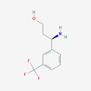 molecular formula C10H12F3NO B13291158 (3R)-3-amino-3-[3-(trifluoromethyl)phenyl]propan-1-ol 