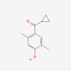 molecular formula C12H14O2 B13291248 4-Cyclopropanecarbonyl-2,5-dimethylphenol 