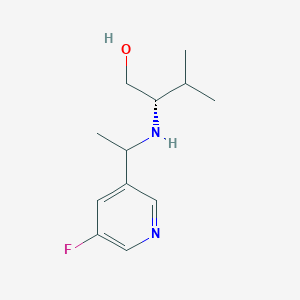 molecular formula C12H19FN2O B13291251 (2S)-2-{[1-(5-fluoropyridin-3-yl)ethyl]amino}-3-methylbutan-1-ol 