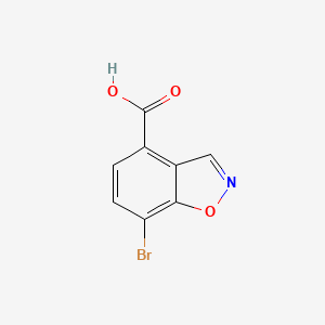 molecular formula C8H4BrNO3 B13291265 7-Bromo-1,2-benzoxazole-4-carboxylic acid 