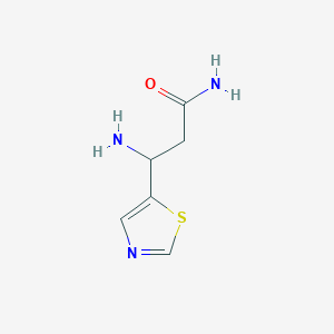 molecular formula C6H9N3OS B13291338 3-Amino-3-(1,3-thiazol-5-yl)propanamide 