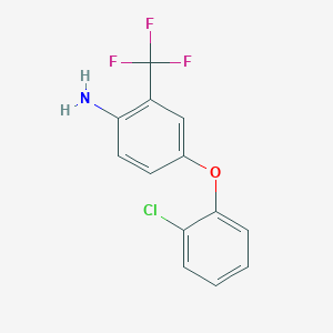 molecular formula C13H9ClF3NO B1329134 4-(2-Chlorophenoxy)-2-(trifluoromethyl)aniline CAS No. 946698-00-6