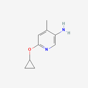 molecular formula C9H12N2O B13291359 6-Cyclopropoxy-4-methylpyridin-3-amine 
