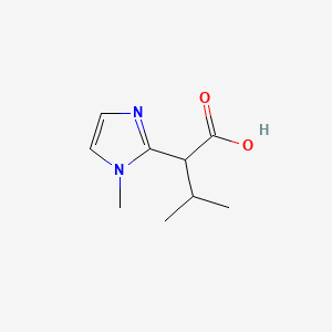 molecular formula C9H14N2O2 B13291381 3-methyl-2-(1-methyl-1H-imidazol-2-yl)butanoic acid 