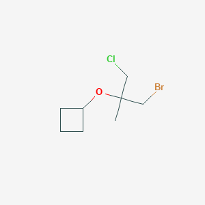 molecular formula C8H14BrClO B13291386 [(1-Bromo-3-chloro-2-methylpropan-2-yl)oxy]cyclobutane 