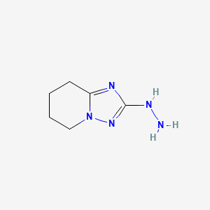 molecular formula C6H11N5 B13291398 5H,6H,7H,8H-[1,2,4]Triazolo[1,5-a]pyridin-2-ylhydrazine 