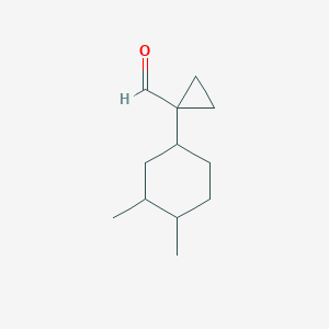 molecular formula C12H20O B13291411 1-(3,4-Dimethylcyclohexyl)cyclopropane-1-carbaldehyde 