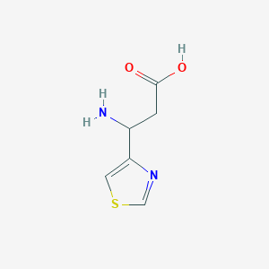 molecular formula C6H8N2O2S B13291420 3-Amino-3-(1,3-thiazol-4-yl)propanoic acid 