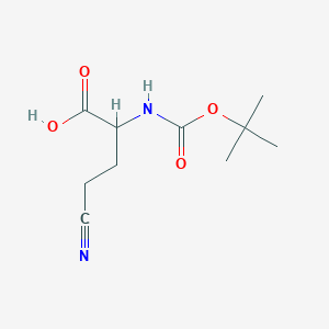 molecular formula C10H16N2O4 B13291428 2-Tert-butoxycarbonylamino-4-cyano-butyric acid 