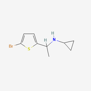 molecular formula C9H12BrNS B13291435 N-[1-(5-bromothiophen-2-yl)ethyl]cyclopropanamine 
