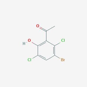 molecular formula C8H5BrCl2O2 B13291437 1-(3-Bromo-2,5-dichloro-6-hydroxyphenyl)ethan-1-one 