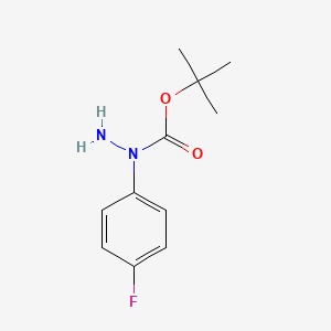 molecular formula C11H15FN2O2 B13291438 Tert-butyl 1-(4-fluorophenyl)hydrazinecarboxylate 