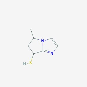 molecular formula C7H10N2S B13291446 5-Methyl-5H,6H,7H-pyrrolo[1,2-a]imidazole-7-thiol 