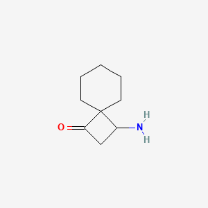 molecular formula C9H15NO B13291451 3-Aminospiro[3.5]nonan-1-one 
