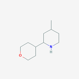 molecular formula C11H21NO B13291458 4-Methyl-2-(oxan-4-yl)piperidine 
