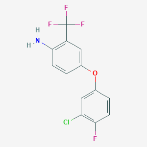 molecular formula C13H8ClF4NO B1329147 4-(3-Chloro-4-fluorophenoxy)-2-(trifluoromethyl)-phenylamine CAS No. 946741-29-3