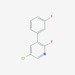 molecular formula C11H6ClF2N B13291474 5-Chloro-2-fluoro-3-(3-fluorophenyl)pyridine 