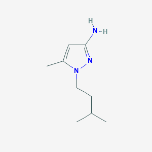 molecular formula C9H17N3 B13291520 5-methyl-1-(3-methylbutyl)-1H-pyrazol-3-amine 