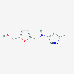 molecular formula C10H13N3O2 B13291540 (5-{[(1-methyl-1H-pyrazol-4-yl)amino]methyl}furan-2-yl)methanol 