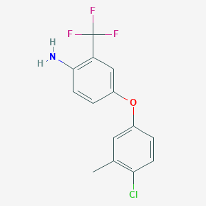 molecular formula C14H11ClF3NO B1329155 4-(4-Chloro-3-methylphenoxy)-2-(trifluoromethyl)-phenylamine CAS No. 946741-39-5