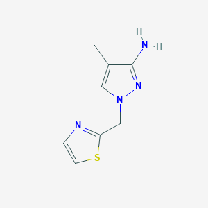 molecular formula C8H10N4S B13291555 4-Methyl-1-(1,3-thiazol-2-ylmethyl)-1H-pyrazol-3-amine 
