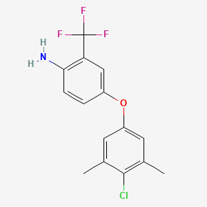 molecular formula C15H13ClF3NO B1329156 4-(4-氯-3,5-二甲基苯氧基)-2-(三氟甲基)苯胺 CAS No. 946698-24-4
