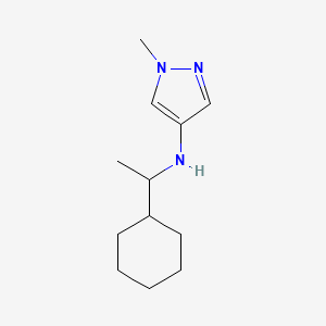molecular formula C12H21N3 B13291581 N-(1-Cyclohexylethyl)-1-methyl-1H-pyrazol-4-amine 