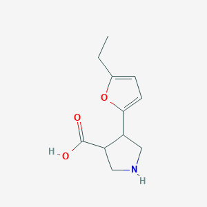 molecular formula C11H15NO3 B13291585 4-(5-Ethylfuran-2-yl)pyrrolidine-3-carboxylic acid 
