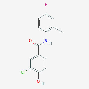 molecular formula C14H11ClFNO2 B13291598 3-chloro-N-(4-fluoro-2-methylphenyl)-4-hydroxybenzamide 
